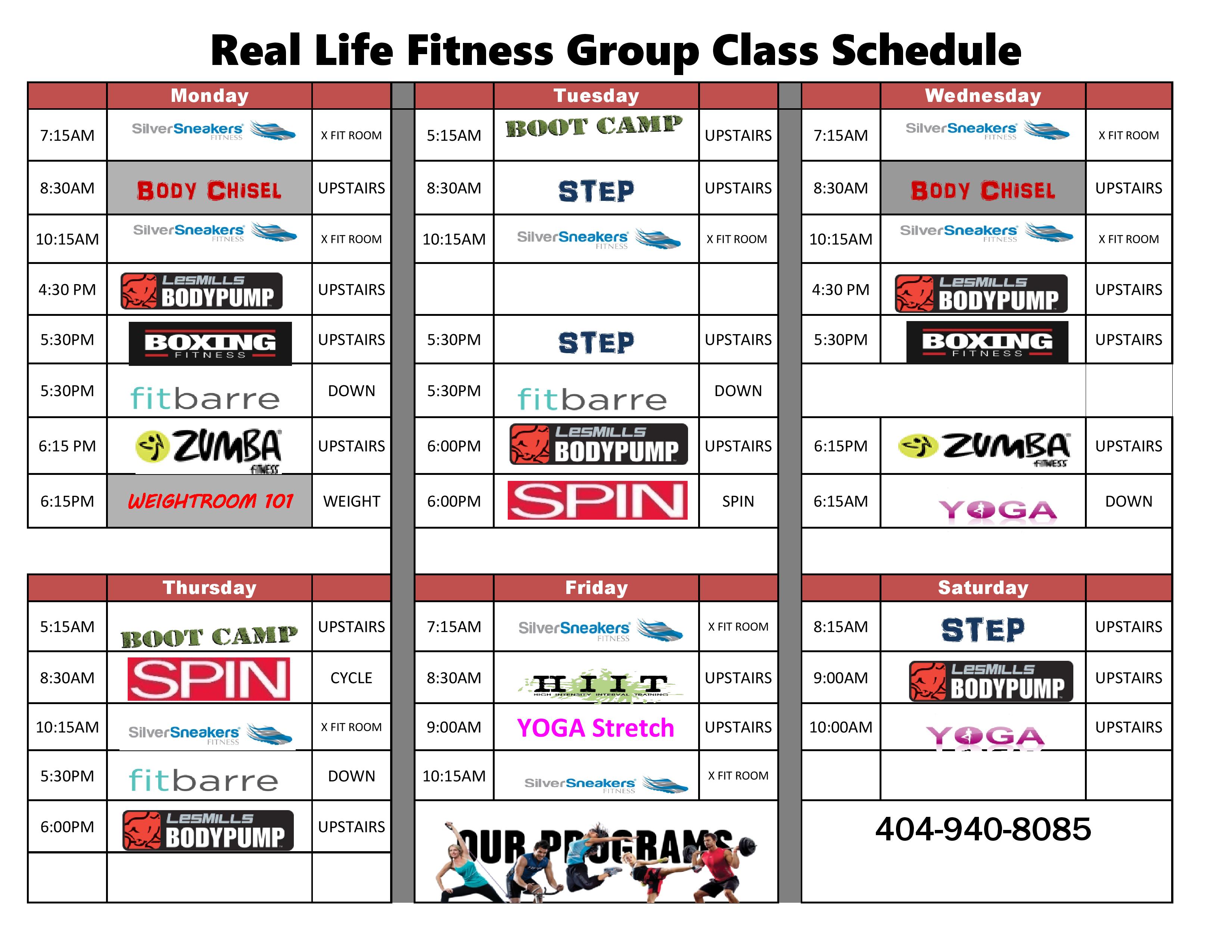 lifetime fitness class schedule